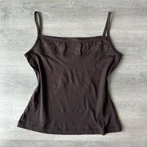 Vintage MGXX Elegant Brown Embroidered Women's Top Made in HK 100%cotton